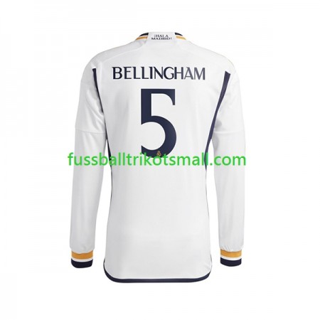 Fußballtrikots Real Madrid Jude Bellingham 5 2023-2024 Langarm Heimtrikotsatz kaufen